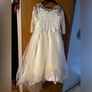 Elegant White Lace Kids Dress